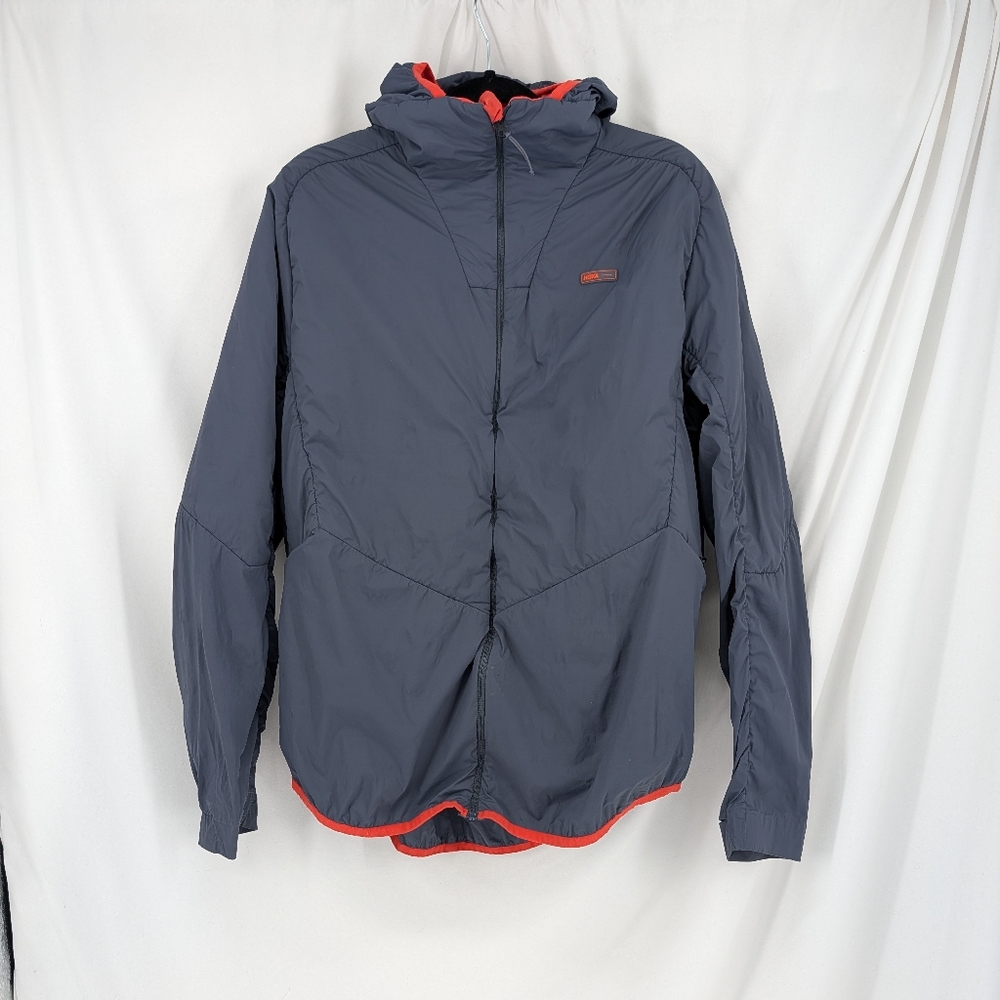Hoka Hybrid Run Jacket Grey Orange Activewear Mens Large - Picture 3 of 15